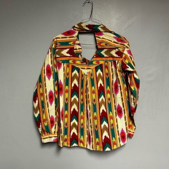 Rodeo Western Vintage wear shirt size Medium M Aztec bohemian women’s open back - Picture 4 of 5